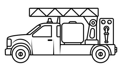 画帅气的云梯消防车 西瓜视频